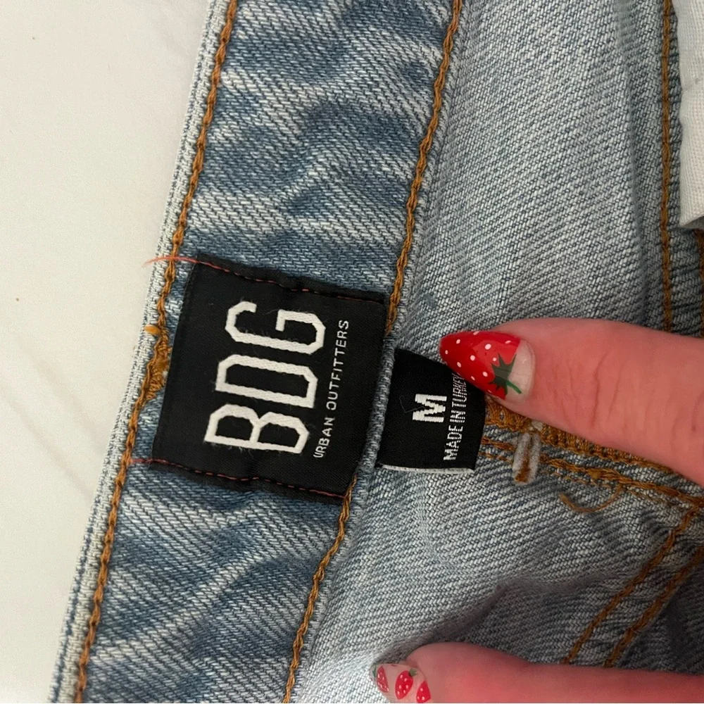 BDG Denim Mini Skirt Raw Hem Medium Wash Size M